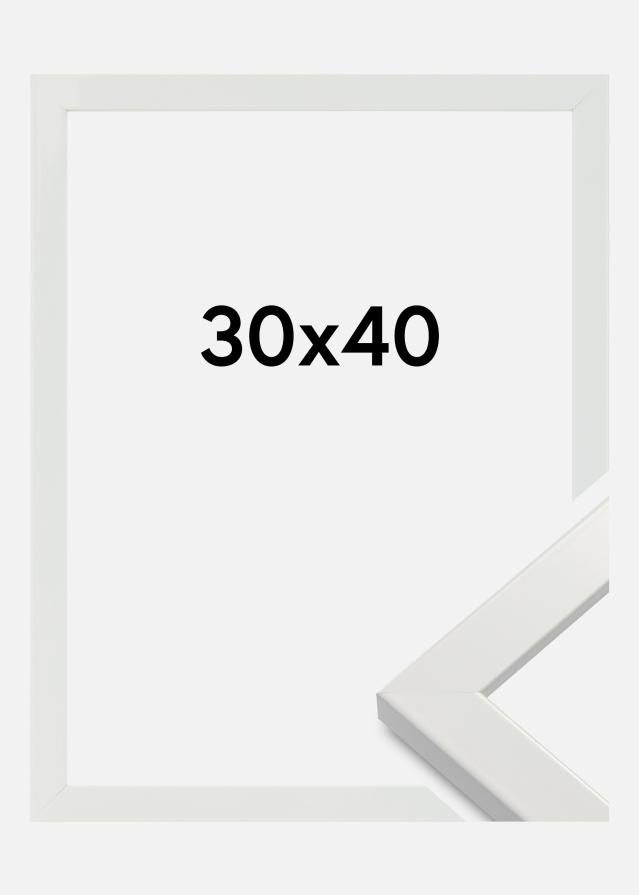 Cornice White Wood Glossy Vetro acrilico 30x40 cm