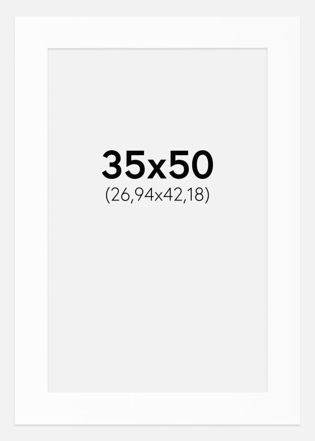 Passe-partout Bianco Standard (Bordo interno bianco) 35x50 cm (26,94x42,18)