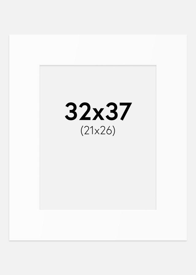 Passe-partout Bianco Standard (Bordo interno bianco) 32x37 cm (21x26)