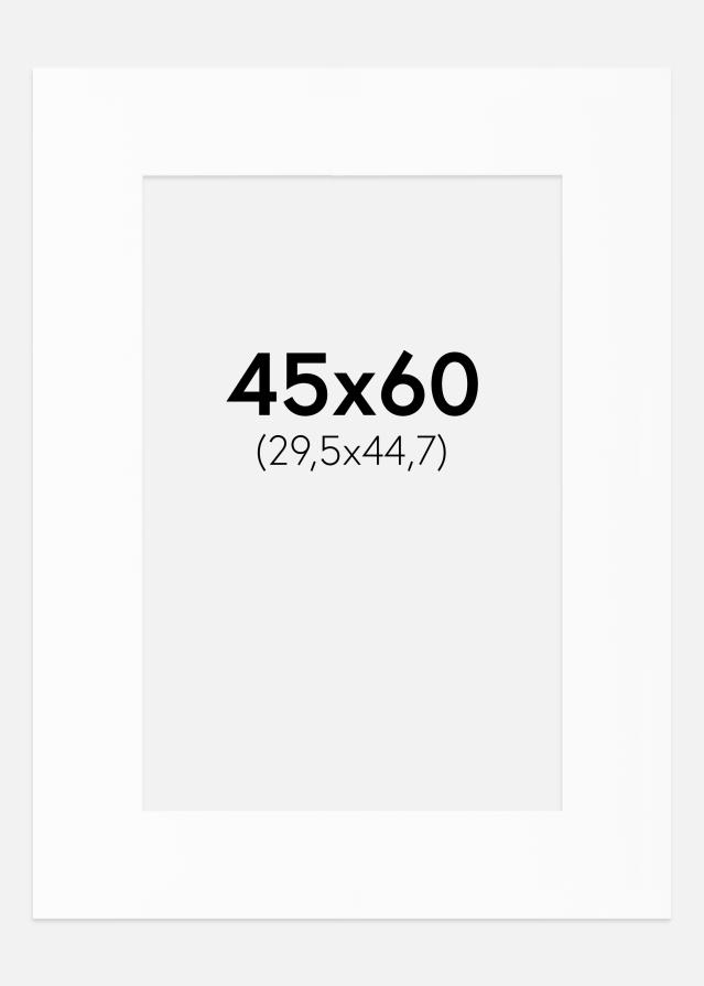 Passe-partout Bianco Standard (Bordo interno bianco) 45x60 cm (29,48x44,72)