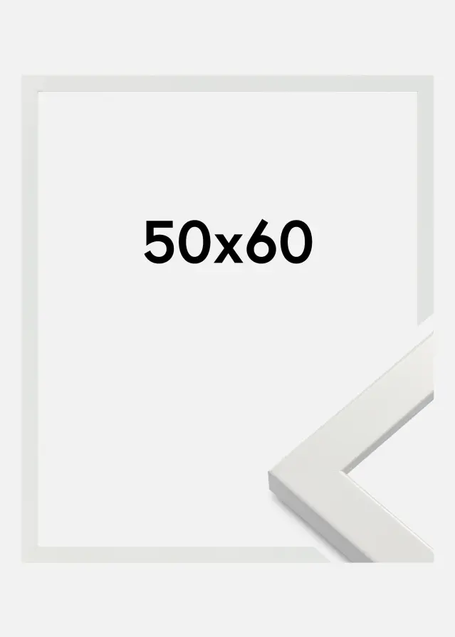 Cornice White Wood Glossy Vetro acrilico 50x60 cm