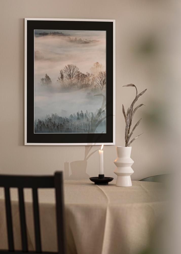 Cornice Kaspar Bianco 40x60 cm - Passe-partout Nero 30x50 cm