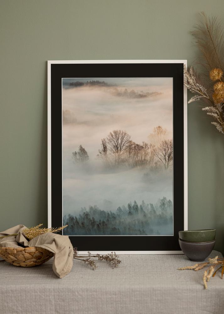 Cornice Kaspar Bianco 40x60 cm - Passe-partout Nero 30x50 cm