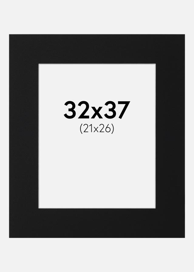 Passe-partout Nero Standard (Bordo interno bianco) 32x37 cm (21x26)