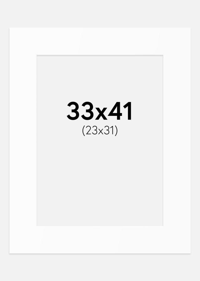 Passe-partout Bianco Standard (Bordo interno bianco) 33x41 cm (23x31)