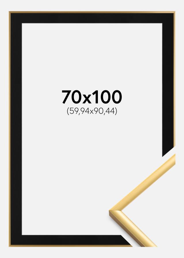 Cornice New Lifestyle Shiny Gold 70x100 cm - Passe-partout Nero 24x36 inches