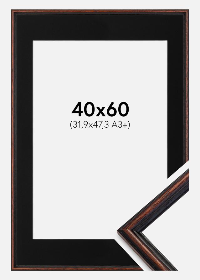 Cornice Horndal Noce 40x60 cm - Passe-partout Nero 32,9x48,3 cm (A3+)