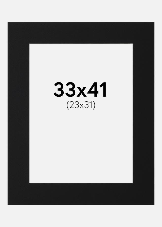 Passe-partout Nero Standard (Bordo interno bianco) 33x41 cm (23x31)