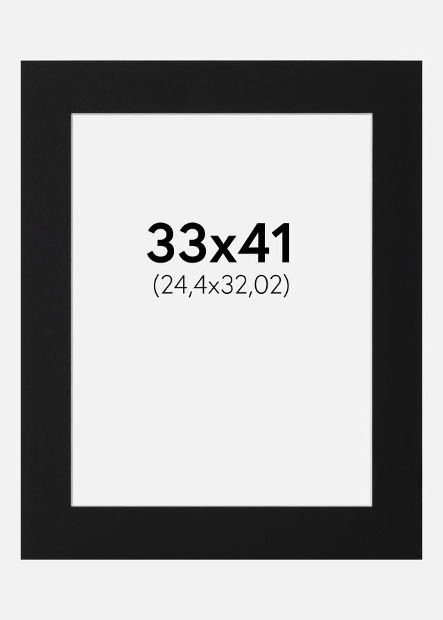 Passe-partout Nero Standard (Bordo interno bianco) 33x41 cm (24,4x32,02)