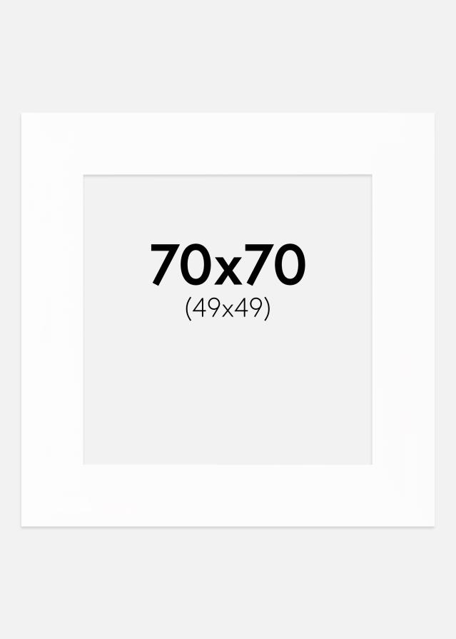 Passe-partout XL Bianco (Bordo interno bianco) 70x70 cm (49x49)