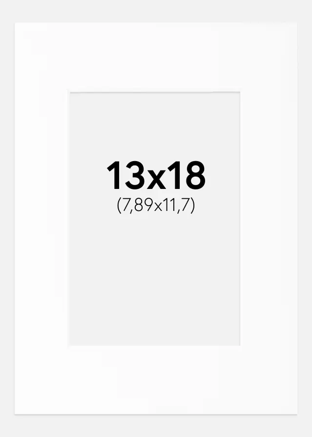 Passe-partout Bianco Standard (Bordo interno bianco) 13x18 cm (7,89x11,7)