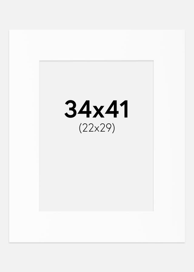 Passe-partout Bianco Standard (Bordo interno bianco) 34x41 cm (22x29)