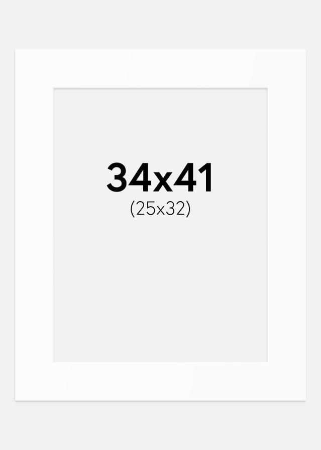 Passe-partout Bianco Standard (Bordo interno bianco) 34x41 cm (25x32)