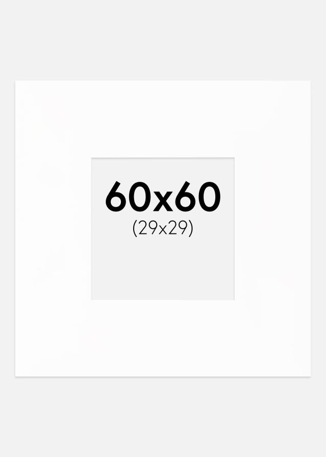 Passe-partout XXL Standard Bianco (Bordo interno bianco) 60x60 cm (29x29)