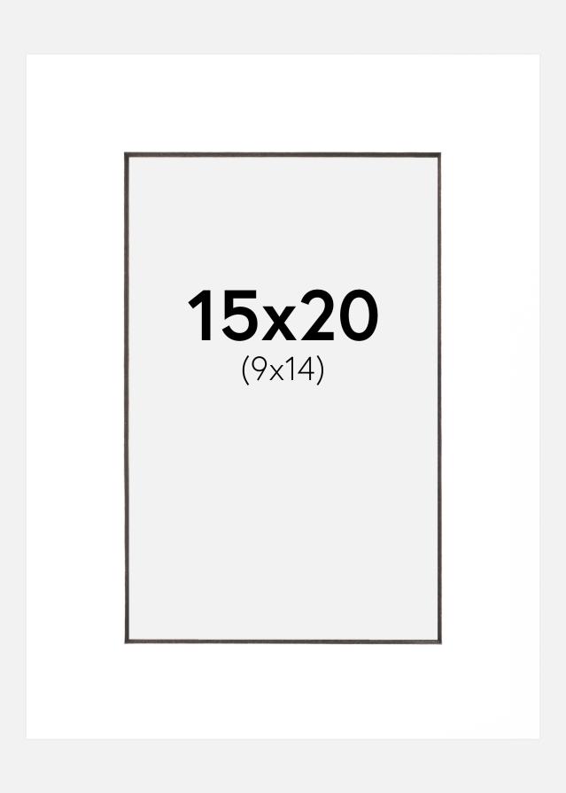 Passe-partout Bianco (Bordo interno nero) 15x20 cm (9x14 cm)