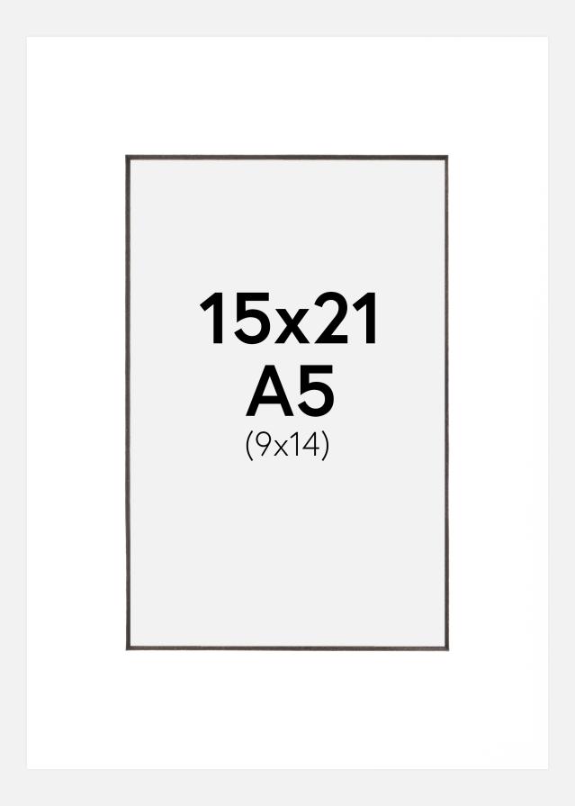 Passe-partout Bianco (Bordo interno nero) 15x21 cm (9x14 cm)