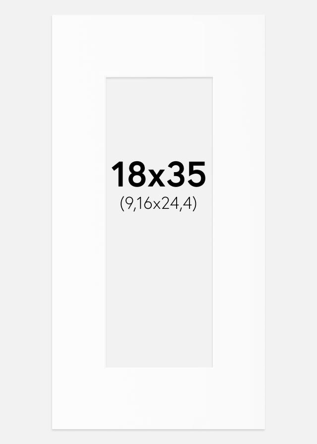 Passe-partout Bianco Standard (Bordo interno bianco) 18x35 cm (9,16x24,4)