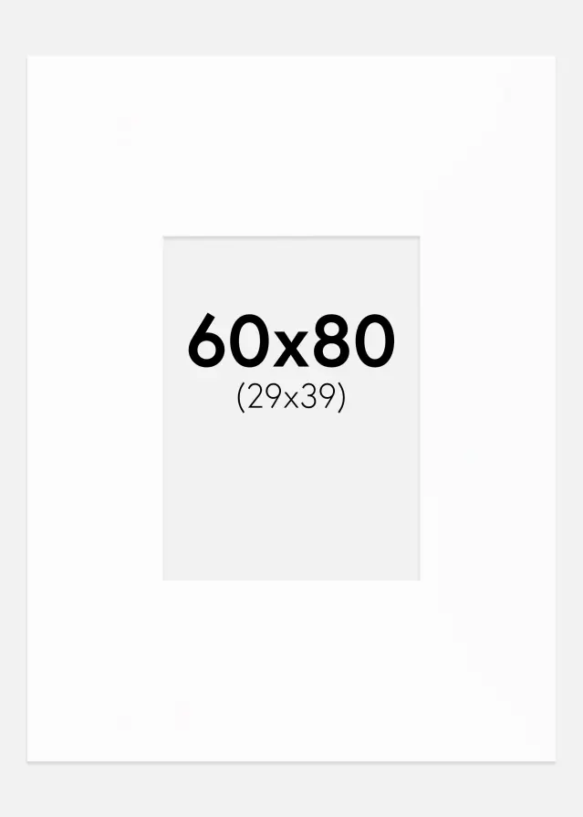 Passe-partout XXL Standard Bianco (Bordo interno bianco) 60x80 cm (29x39)