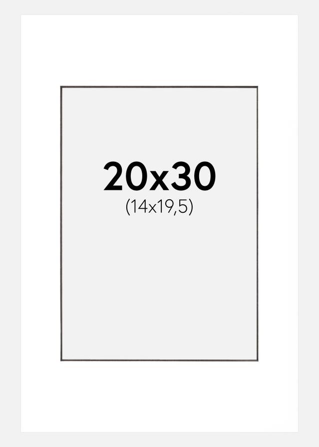 Passe-partout Bianco (Bordo interno nero) 20x30 cm (14x19,5 cm)