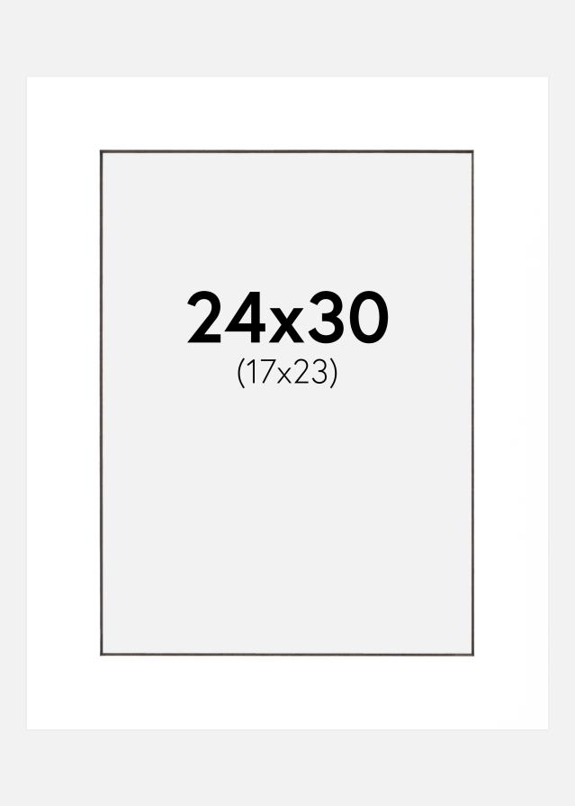 Passe-partout Bianco (Bordo interno nero) 24x30 cm (17x23 cm)