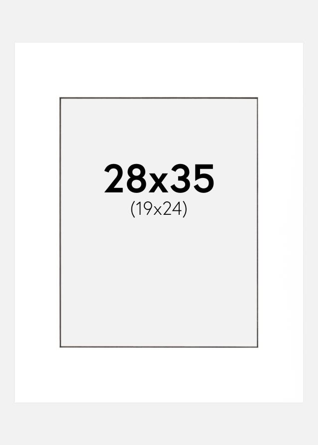 Passe-partout Bianco (Bordo interno nero) 28x35 cm (19x24 cm)