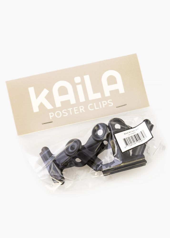 KAILA Poster Clip Black 40 mm - 4-p