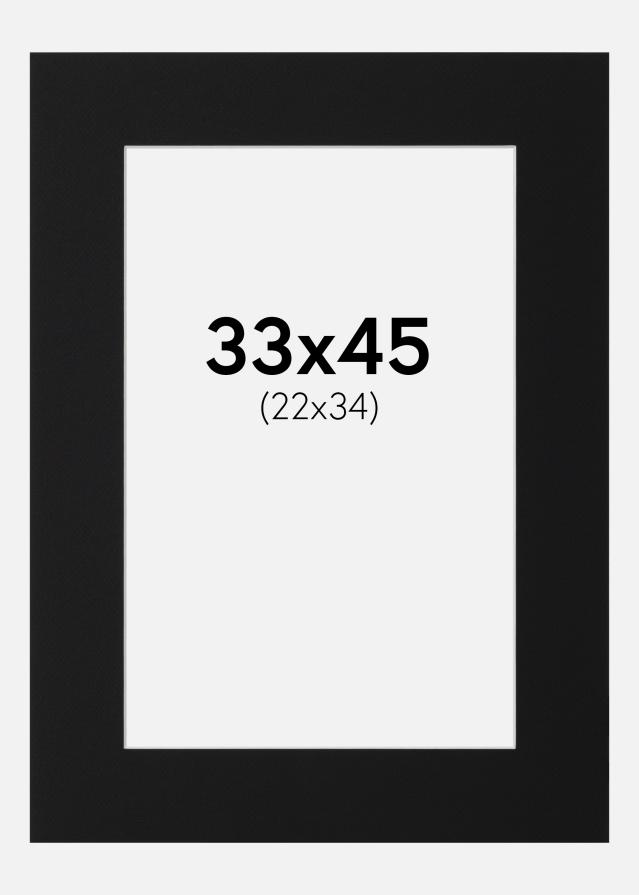 Passe-partout Nero Standard (Bordo interno bianco) 33x45 cm (22x34)