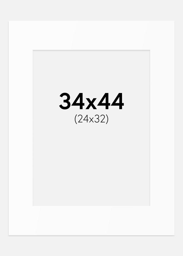 Passe-partout Bianco Standard (Bordo interno bianco) 34x44 cm (24x32)