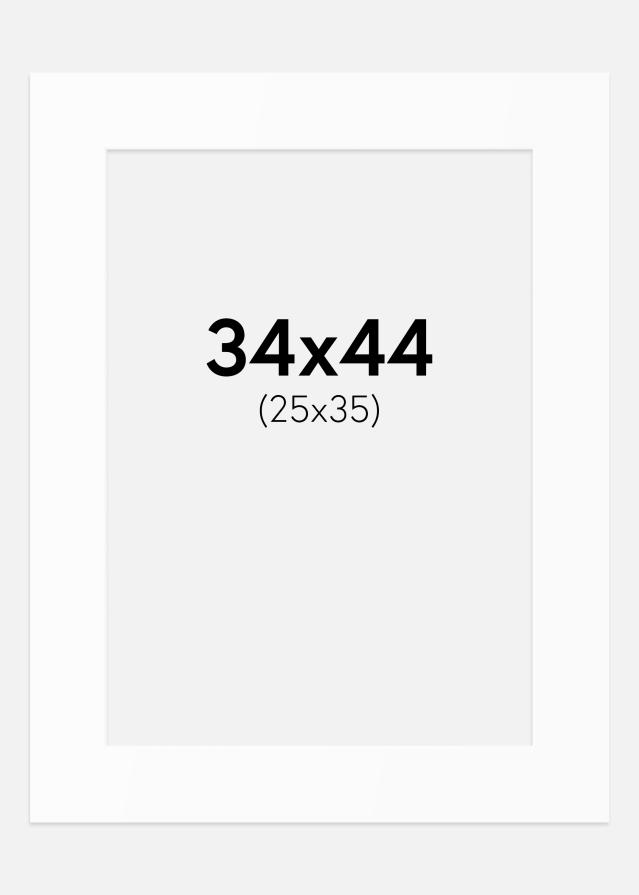 Passe-partout Bianco Standard (Bordo interno bianco) 34x44 cm (25x35)