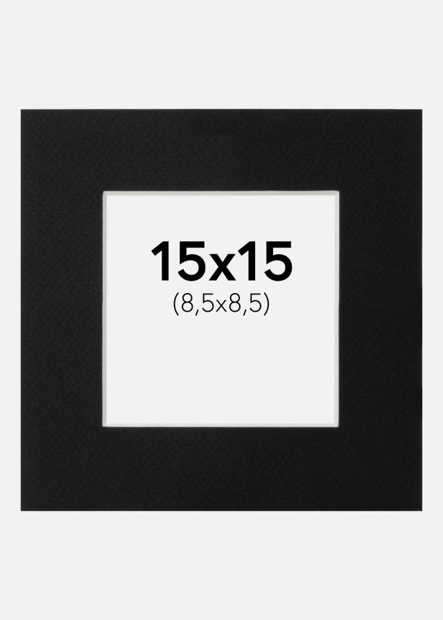 Passe-partout Canson Nero (Bordo interno bianco) 15x15 cm (8,5x8,5)