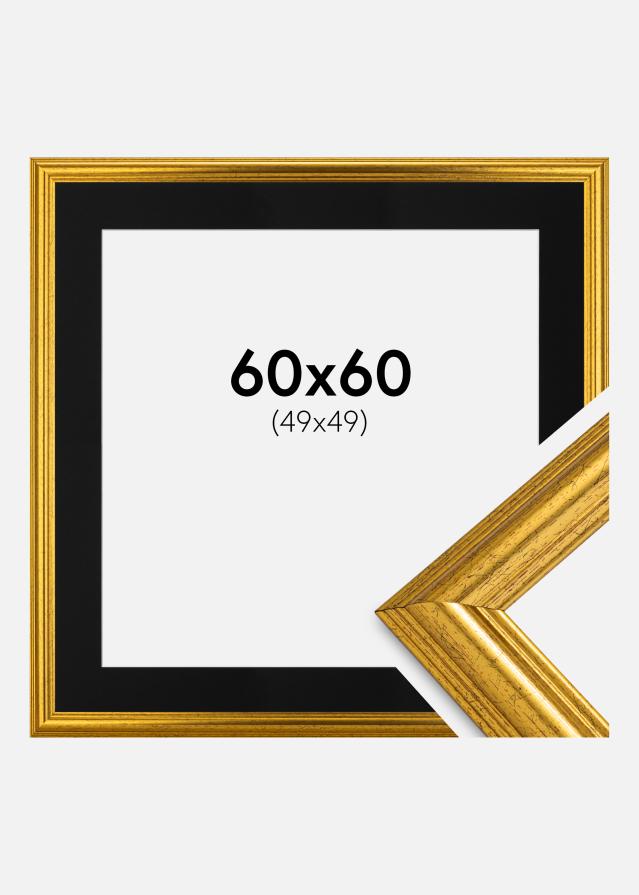 Cornice Västkusten Oro 60x60 cm - Passe-partout Nero 50x50 cm