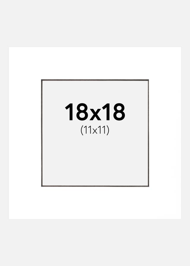 Passe-partout Bianco (Bordo interno nero) 18x18 cm (11x11 cm)