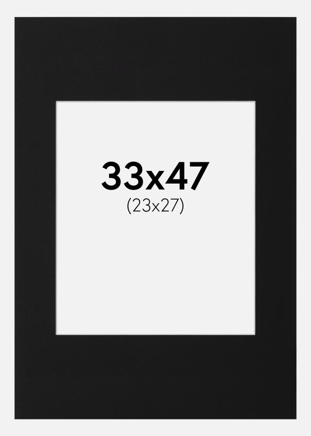 Passe-partout Nero Standard (Bordo interno bianco) 33x47 cm (23x27)