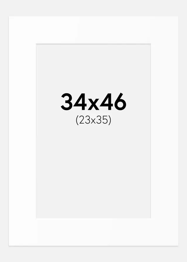 Passe-partout Bianco Standard (Bordo interno bianco) 34x46 cm (23x35)