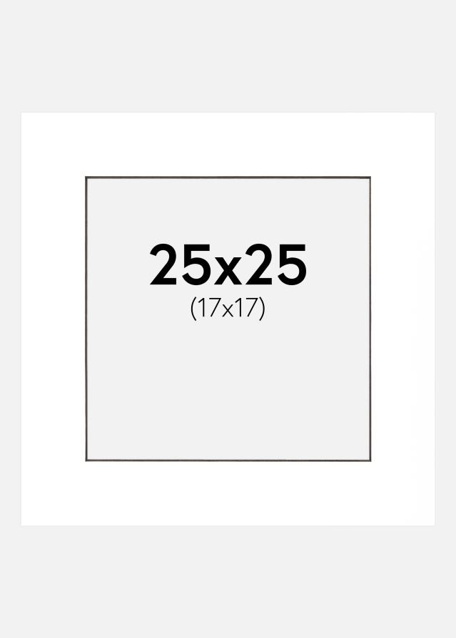 Passe-partout Bianco (Bordo interno nero) 25x25 cm (17x17 cm)