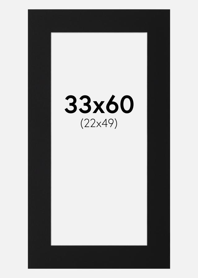Passe-partout Nero Standard (Bordo interno bianco) 33x60 cm (22x49)