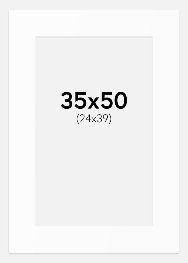 Passe-partout Bianco Standard (Bordo interno bianco) 35x50 cm (24x39)