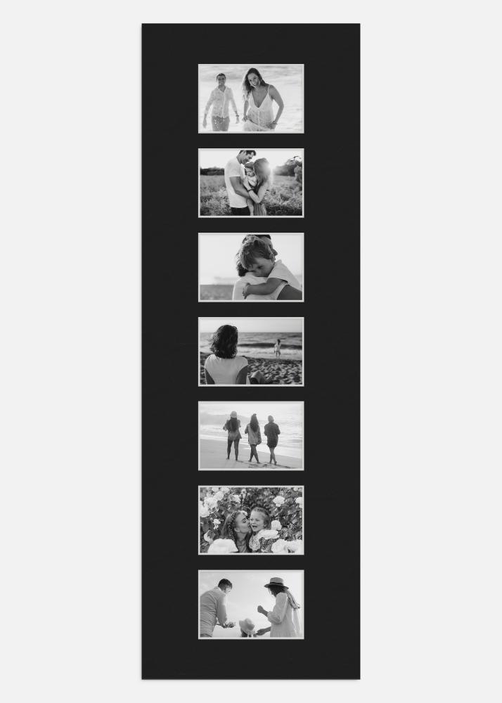 Passe-partout Nero 30x90 cm - Collage 7 Immagini (9x14 cm)