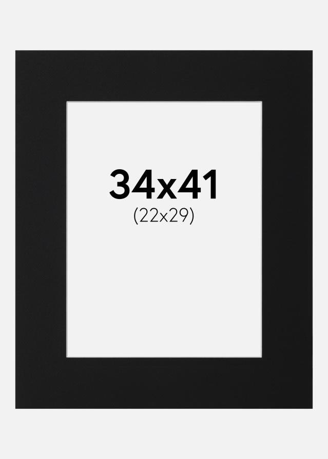 Passe-partout Nero Standard (Bordo interno bianco) 34x41 cm (22x29)