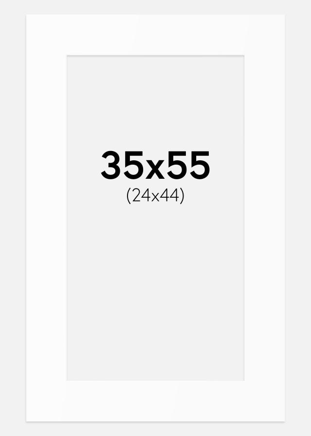 Passe-partout Bianco Standard (Bordo interno bianco) 35x55 cm (24x44)