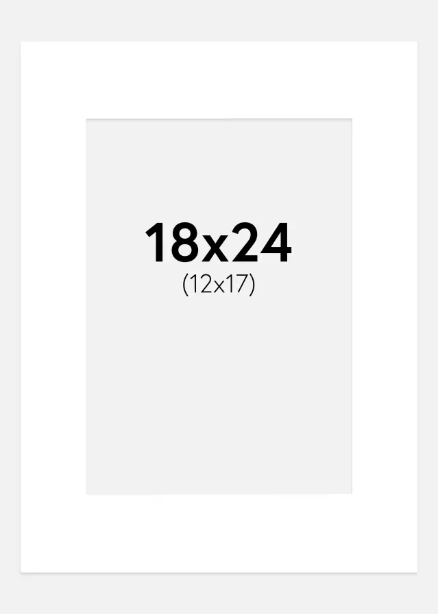 Passe-partout Super bianco (Bordo interno bianco) 18x24 cm (12x17 cm)
