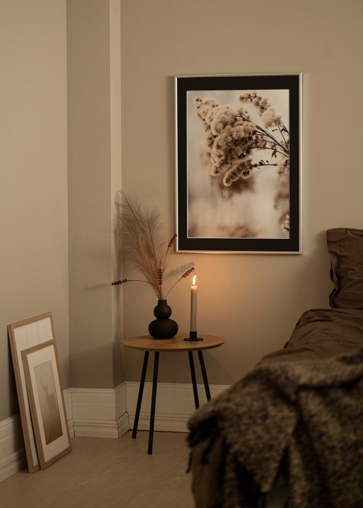 Cornice Victoria Argento 50x70 cm - Passe-partout Nero 33x56 cm