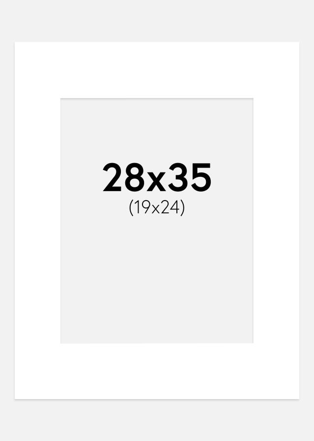 Passe-partout Super bianco (Bordo interno bianco) 28x35 cm (19x24 cm)