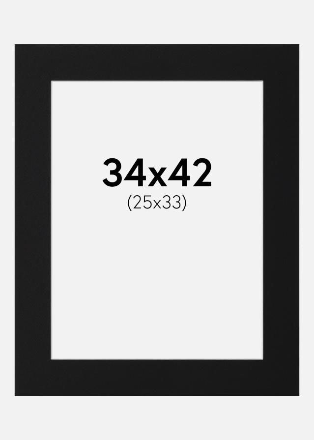 Passe-partout Nero Standard (Bordo interno bianco) 34x42 cm (25x33)