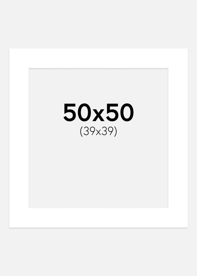 Passe-partout Super bianco (Bordo interno bianco) 50x50 cm (39x39 cm)