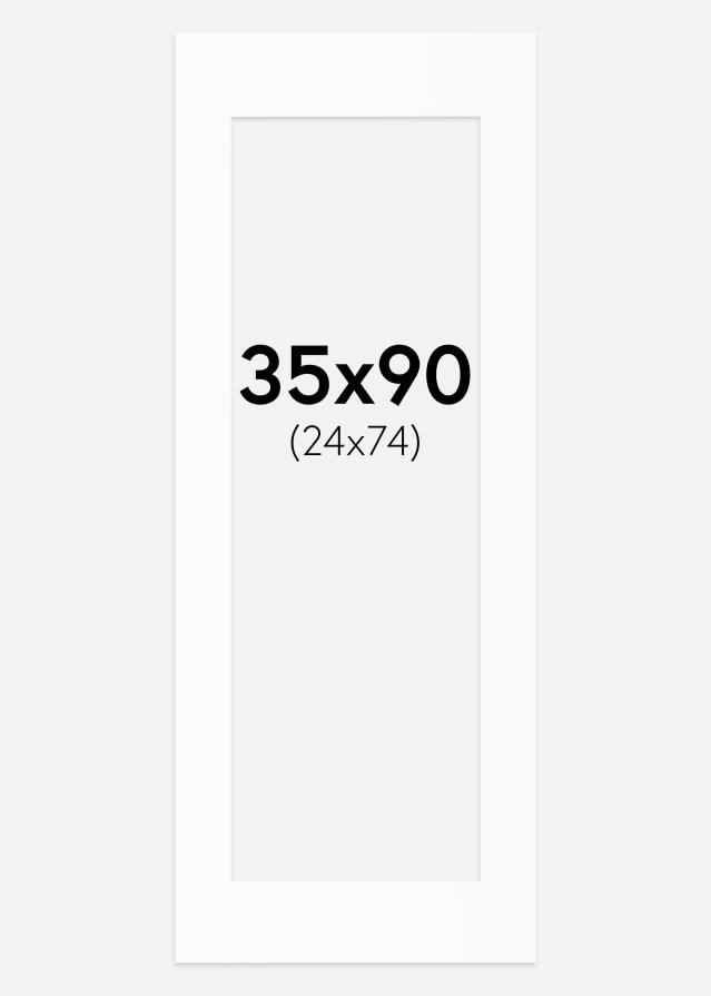 Passe-partout Bianco Standard (Bordo interno bianco) 35x90 cm (24x74)