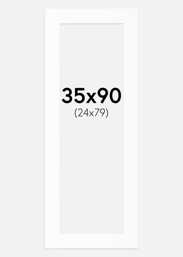 Passe-partout Bianco Standard (Bordo interno bianco) 35x90 cm (24x79)