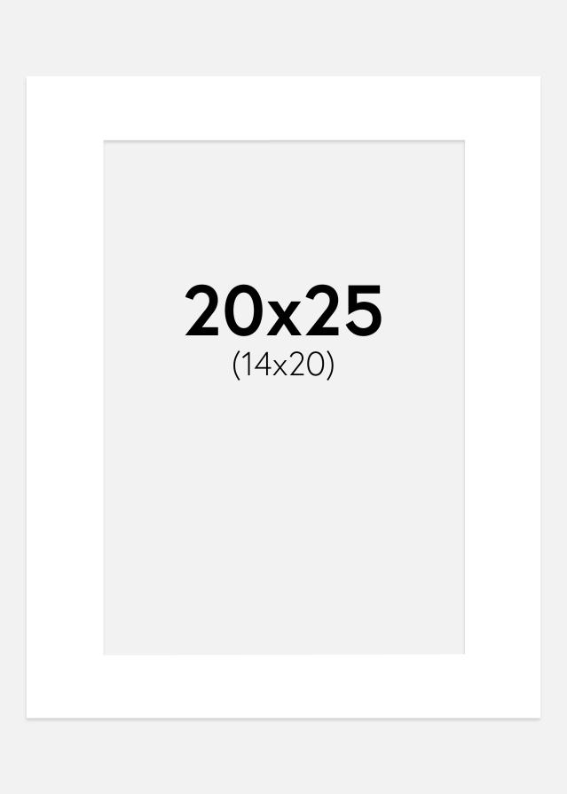 Passe-partout Super bianco (Bordo interno bianco) 20x25 cm (14x20)