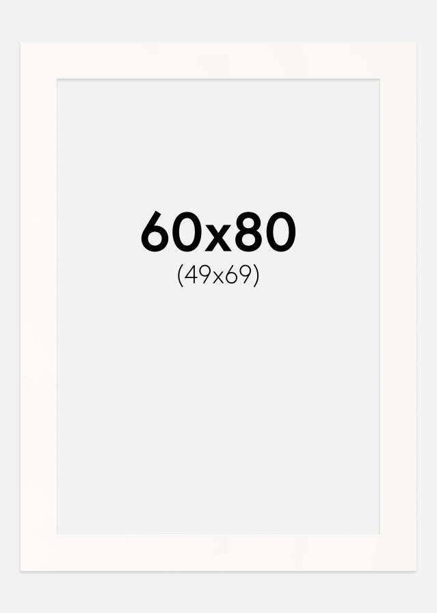 Passe-partout Antique White (Bordo interno bianco) 60x80 cm (49x69)