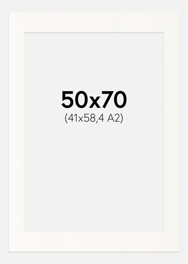 Passe-partout Antique White (Bordo interno bianco) 50x70 cm (41x58,4 - A2)